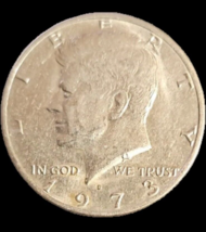 1973 D Kennedy Half Dollar - Circulated REVERSE PROOF - £0.77 GBP