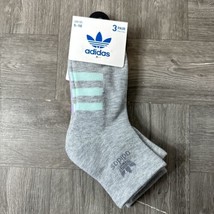 Adidas Socks Womens 3 pair Quarter Grey Onix Ice Green Shoe Size 5 to 10... - $1,787.00