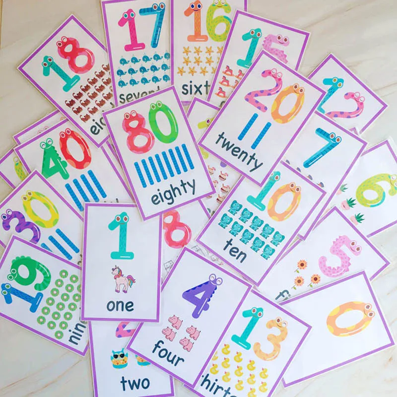 29 pcs Children Early Education Word Number Math Learning Digital Flash Cards - £12.32 GBP+