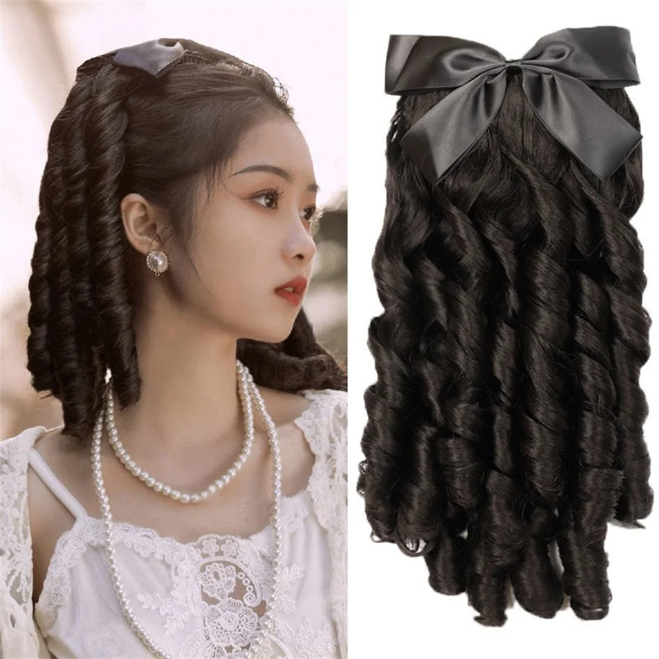AS  Synthetic Retro Ponytail with Comb Europen Princess Curly Puff Ponyt... - $13.42+