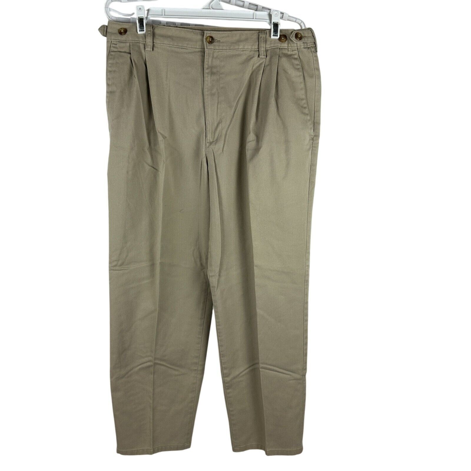 Farah Stretch Mens Khaki Tailored Trousers W34 L29 Cotton/Polyester Blend - $18.50