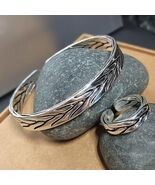 Elegant Unisex 2pcs S9999 Silver Filled Vermeil Ring &amp; Bangle Set | Thai... - €139,14 EUR