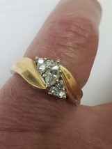Estate Vintage 14k Yellow Gold .66cttw Marquise  Diamond Engagement Ring - £1,309.73 GBP