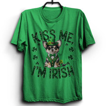 Kiss Me I&#39;m Irish Chihuahua Dog Tshirt St Patrick&#39;s Day Funny Dog Lover ... - $17.77+