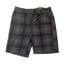 Mossimo men’s plaid grey black flat front  shorts  32 W - £7.91 GBP