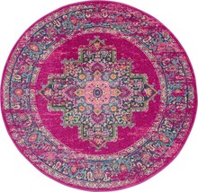 5' Fuchsia Round Power Loom Area Rug - $2,918.70 MXN