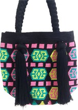 Handmade Wayuu Crochet Tote Bag, Woven Mochila, Colombian Tribal Bag, Be... - $96.04