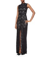 New  AUTH Alice Olivia  Gisela High-Neck Lace Contrast Gown in Black $398 - $1,576.45 MXN