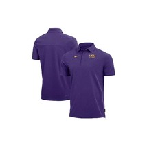 LSU TIigers NCAA Nike Men&#39;s Coach Performance Polo Shirt Heathered Purple Size L - £67.25 GBP