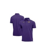 LSU TIigers NCAA Nike Men&#39;s Coach Performance Polo Shirt Heathered Purpl... - £66.18 GBP