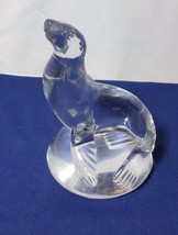 Vtg Hadeland NORWAY Crystal Sea Lion Seal Paperweight Figurine Mid Century Lrg - £47.18 GBP