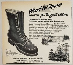 1958 Print Ad Wood N Stream Comforter Hunting Boots Weinbrenner Co. Milwaukee,WI - £7.39 GBP