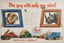 1951 Print Ad Mack Trucks Logging,Semi-Truck Trailer,Cement Construction Site - £17.76 GBP
