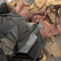 Cowhide Leather Bulk Upholstery Scraps Remnants 225 Pounds Color Mix Sizes Soft - £783.75 GBP