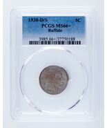 1938-D/S 5C Buffalo Nickel Graded by PCGS as MS-66+ - $11,117.08 MXN