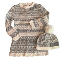 Tahari Baby Fair Isle Sweater Dress &amp; Hat Set Size 24 Months - $24.75