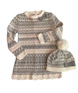 Tahari Baby Fair Isle Sweater Dress &amp; Hat Set Size 24 Months - £19.72 GBP