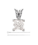 Princess Natural Mined Diamond Pendant 14k gold (2.01 Ct D SI1 Clarity) GIA - $24,891.75 CAD