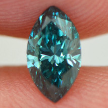 Loose Marquise Shape Diamond Fancy Blue Color 0.45 Carat VVS2 Certified Enhanced - £469.89 GBP