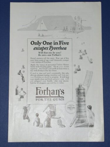 Forhan&#39;s Toothpaste National Geographic Magazine Ad Vintage 1924 - $14.99