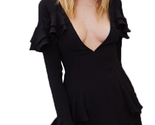 FOR LOVE &amp; LEMONS Womens Mini Dress Claire Solid Black Size S - £76.91 GBP