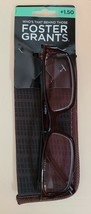 Foster Grant Reading glasses +1.50 Derick Brown With Case - $7.99