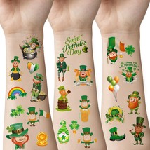 St Patricks Day Temporary Tattoos 200Pcs Shamrock Patterned Tattoos Kit for Kids - £12.67 GBP