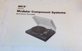 MCS Series Modular Component Systems Belt-Driven Turntable Manual - $12.72