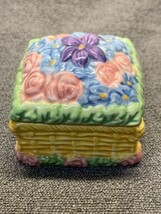 JCM Porcelain Springtime Trinket Ring Box KG Flowers Floral Easter - £11.65 GBP