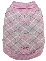 Fashion Pet Pretty In Plaid Dog Sweater: Pink, Feminine Styling with Matching Bo - £11.81 GBP