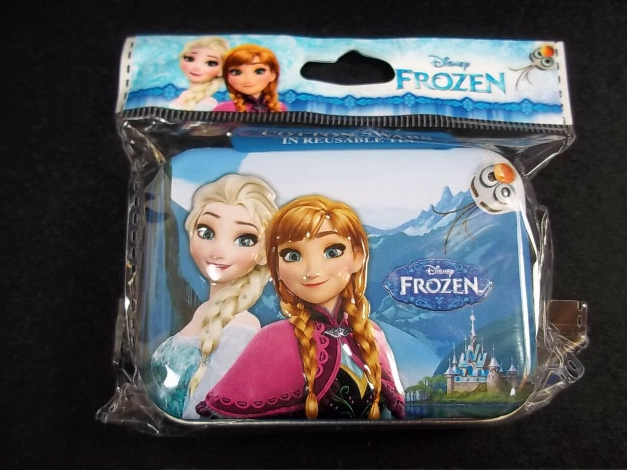 Disney FROZEN Anna &amp; Elsa collectible 3D tin 30 cotton swabs new &amp; seale... - $4.50