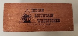 Indian Mountain Whetstone Hot Springs, Arkansas Soft Stone 4 1/2&quot; Wood base  - £15.03 GBP