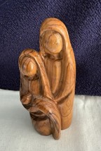 Madonna And Child Wooden Hand Carved  Figurine Blonde Wood 4.5 Inch Scul... - $18.81