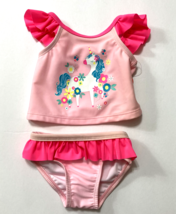 Infant Girls Swimsuit 2 Piece Set Unicorn Graphic Sz 6-9 Months Pink Colors - $15.88