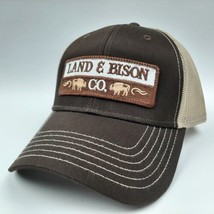 Land &amp; Bison Embroidered Patch Cap Hat Curved Bill Trucker Mesh Snapback... - £20.23 GBP