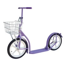16&quot; Amish Kick Scooter ~ Purple Lavender Foot Bike w/ Basket &amp; Brakes Usa Made - £263.15 GBP