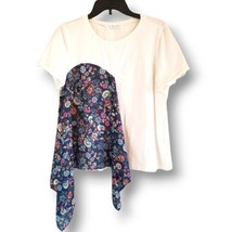 Dressfo Size XL Floral Detail Women&#39;s White Shirt Top - £14.55 GBP