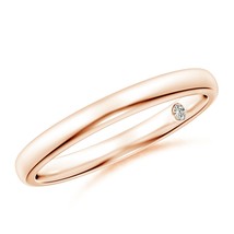 ANGARA 0.03 Ct KI3-Grade Plain Wedding Ring with Secret Diamond in 14K Gold - £285.90 GBP