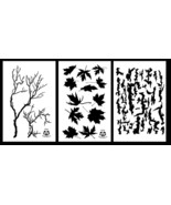 3Pack! Spray Paint Camouflage Stencils 14&quot; treeBark - Leaf Maple - Gnarl... - £10.97 GBP