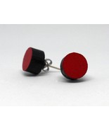 Hand-Painted Laser-Cut Wood Earrings, Minimalist Colorful Studs for Wome... - $243.36 MXN