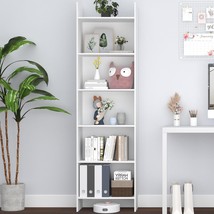 6-Tier Bookshelf, 66.9 Inches Floor Standing Bookcase, Display, White 01... - $96.99