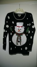 Allison Brittney Juniors Black Acrylic with Christmas Motif Sweater M        437 - £18.51 GBP