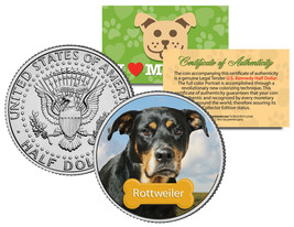 ROTTWEILER * Dog * JFK Kennedy Half Dollar Colorized US Coin * Limited E... - $223.38 MXN