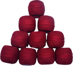 Red Rose Cotton Crochet Thread Mercerized Craft Hand Weaving Knitting Ya... - £13.07 GBP