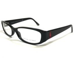 Ralph Lauren Eyeglasses Frames RL6046 5001 Black Red Logo Rectangular 53-14-135 - £44.88 GBP