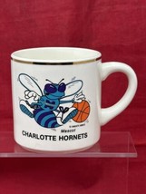 VTG Charlotte Hornets Coffee Mug Cup NBA Basketball Mascot Hugo Hornet Gold Rim - £13.16 GBP