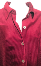 Basic Editions Women&#39;s Corduroy Shirt Purple Long Sleeve Size M Brass Buttons - £10.08 GBP