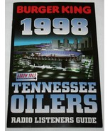 TENNESEE OILERS (TITANS) 1998 Radio Listeners Guide BURGER KING NFL Foot... - $648.51 MXN