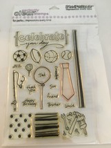 Stampendous Perfectly Clear Stamps Set For Him Dad Fathers Day Tie Golf Tools - £3.20 GBP