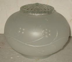 Vintage Frosted &amp; Clear Embossed Flower Design Glass Lamp Light Fixture ... - £14.73 GBP